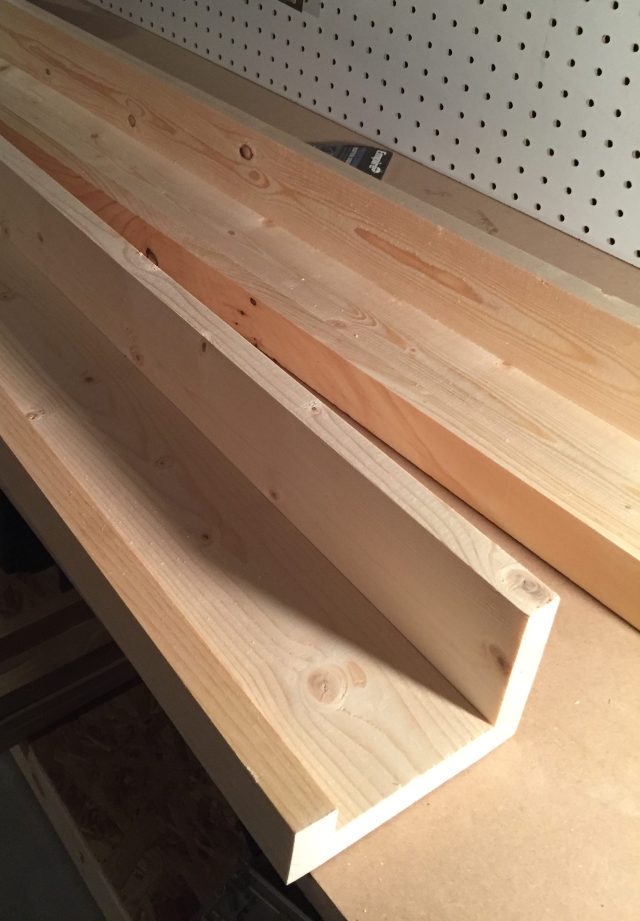 one end of gallery shelf showing clean edge