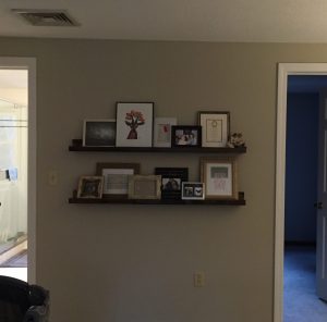 completed styled gallery shelves