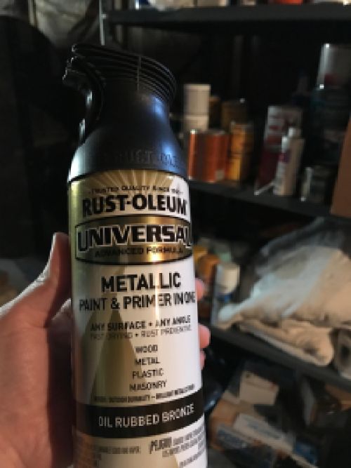 Rustoleum Oil Rubbed Bronze spray paint. Always keep a can of this handy.
